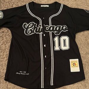 Mitchell & Ness Black Chicago Jersey with V-Neck